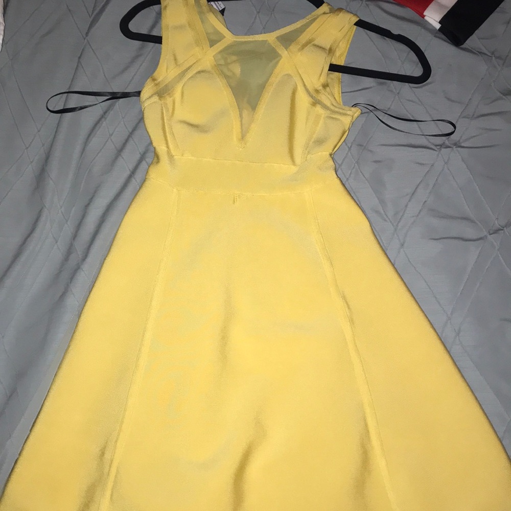 Bebe yellow bandage dress size S